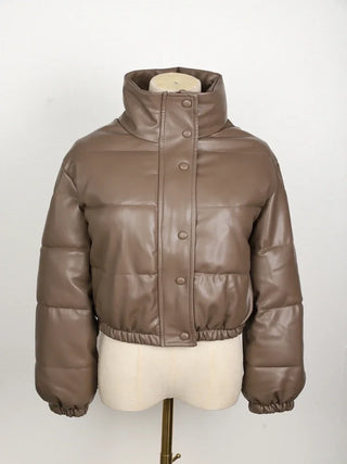 Buy coffee PU Leather Jacket