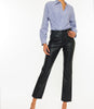 Judith High Rise Faux Leather Skinny Straight - Black