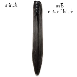 Buy natural-black Claw Clip on Ponytail Hair Extension