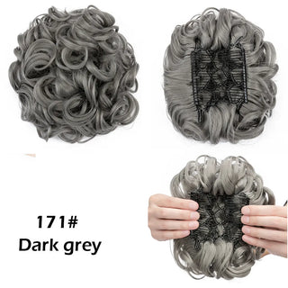 Buy dark-grey LARGE Comb Clip in Curly Hair Extension