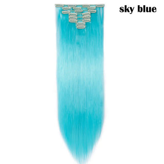 Buy sky-blue Long Straight Clip in on Hair Extensions