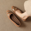 Women's French Retro Suede Pumps | Studded Slip-On Low-Cut Work Shoes with Hidden Lift | EU 36–40
