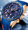 Men's Waterproof Modern Watch With Rubber Straps Multifunction Watches Unique Design Perfect Gift