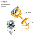 Classic Screw Back 925 Sterling Silver 6.5mm 1ct VVS Moissanite Diamond Stud Earrings