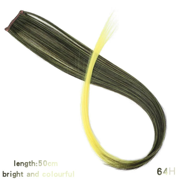 22 Inch Synthetic Colored Highlight Hair Extensions