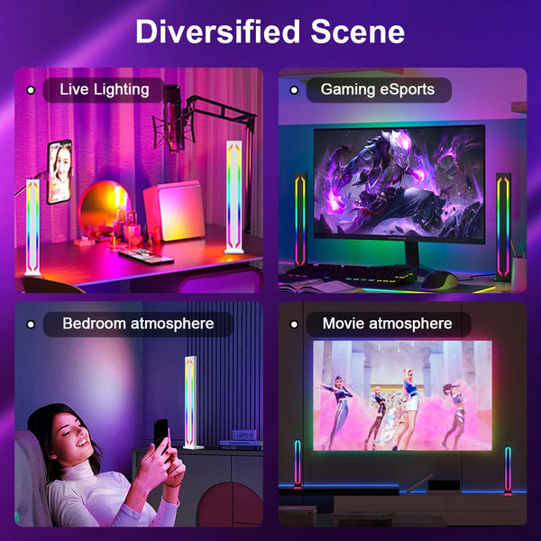 LED Desktop Floor Light RGB Light Strip Night Light Black Sensorless Music Rhythm Atmosphere Light Game TV Room Decoration Light