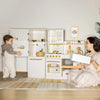Tiny Land® Play Kitchen Accessories – Play Kitchen Fridge: Wooden Cabinet Refrigerator for Kids