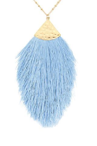 Buy baby-blue Tassel Pendant Necklace