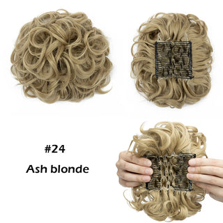 Buy ash-blonde LARGE Comb Clip in Curly Hair Extension