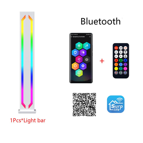 LED Desktop Floor Light RGB Light Strip Night Light Black Sensorless Music Rhythm Atmosphere Light Game TV Room Decoration Light