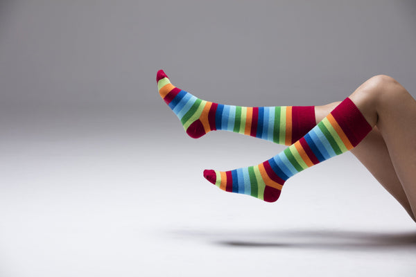 Women's Multiline Stripe Knee High Socks Set