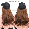 Synthetic Baseball Cap With Hair Long Wavy Fake Hair