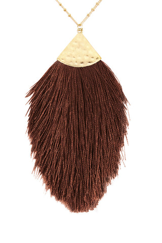 Buy brown Tassel Pendant Necklace
