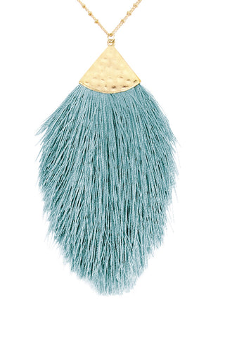 Buy light-turquoise Tassel Pendant Necklace