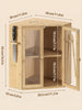Bamboo Bread Box with Clear Doors – 2-Tier Kitchen Countertop Organizer