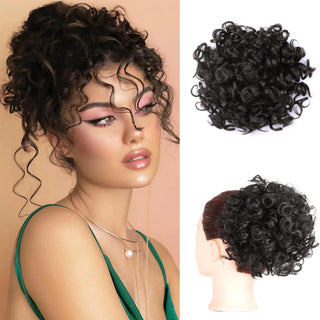 Buy dj4 Messy Curly Fluffy Hair Bun Clip in Ponytail Hair Extensions