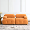 Modular Sectional Sofa, Button Tufted Designed and DIY Combination,L Shaped Couch With Reversible Ottoman, Orange Velvet