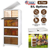4-Tier Foldable Storage Bins with Lid Front Magnetic Door Collapsible Stackable Closet Organizer Containers with 4Pcs 360¡ Rotatable Wheels