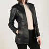 Vintage Style PU Jacket — Mid-Length Open Cardigan Leather Coat with Pockets