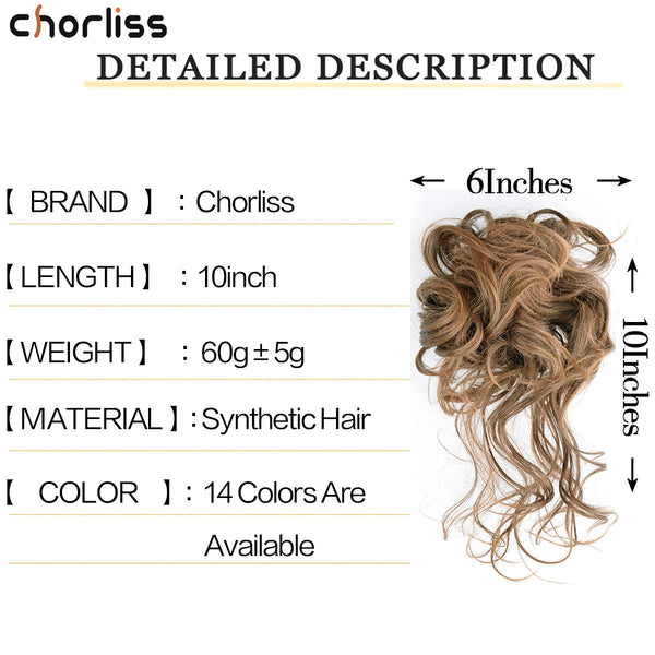 Messy Curly Fluffy Hair Bun Clip in Ponytail Hair Extensions