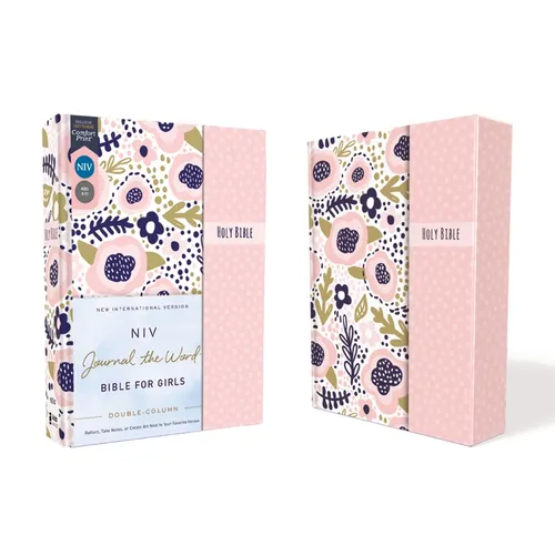 Niv, Journal the Word Bible for Girls, Double-Column, Hardcover, Pink, Magnetic Closure, Red Letter, Comfort Print: Reflect, Take Notes, or Create Art - Hardcover