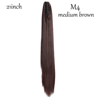 Buy medium-brown1 Claw Clip on Ponytail Hair Extension