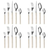 Khen Cream Cutlery Set of 20 –18/8 Stainless Steel Flatware