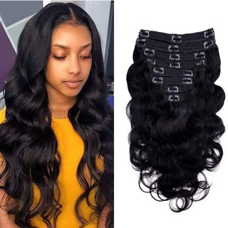 Brazilian Body Wave Clip in Human Hair Extensions