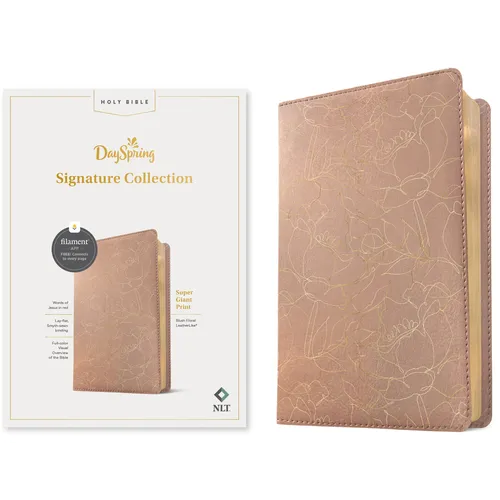 NLT Super Giant Print Bible, Dayspring Signature Collection, Filament Enabled (Leatherlike, Blush Floral, Red Letter) - Imitation Leather