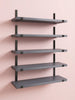 Wood Wall Shelves 15.8” with Metal Brackets – Rustic Floating Shelves | 5/8 Pack