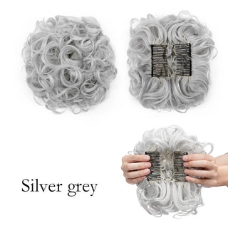 Buy silver-gray LARGE Comb Clip in Curly Hair Extension