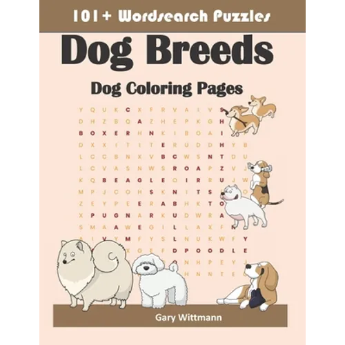 101+ Word Search Puzzles Dog Breeds: Dog Coloring Pages - Paperback