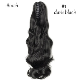 Buy dark-black1 Claw Clip on Ponytail Hair Extension
