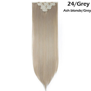 Buy 24-grey Long Straight Clip in on Hair Extensions