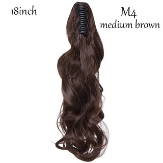 Buy medium-brown Claw Clip on Ponytail Hair Extension