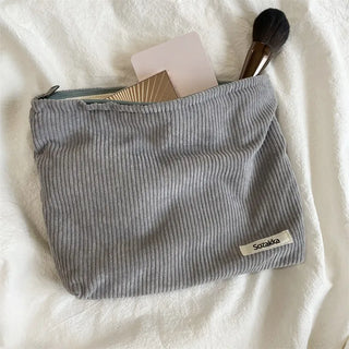 Buy grey Corduroy Travel Cosmetic