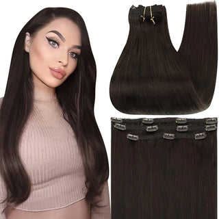 Clip in Hair Extensions Human Hair 3Pcs Remy Hair 50g