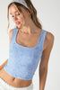 Seamless Double Lace Square Crop Top