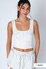 Seamless Double Lace Square Crop Top