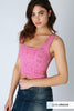 Seamless Double Lace Square Crop Top