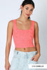 Seamless Double Lace Square Crop Top