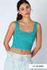 Seamless Double Lace Square Crop Top