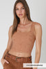 Seamless Double Lace Square Crop Top