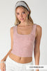 Seamless Double Lace Square Crop Top