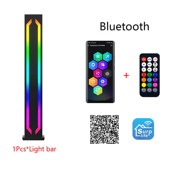 LED Desktop Floor Light RGB Light Strip Night Light Black Sensorless Music Rhythm Atmosphere Light Game TV Room Decoration Light