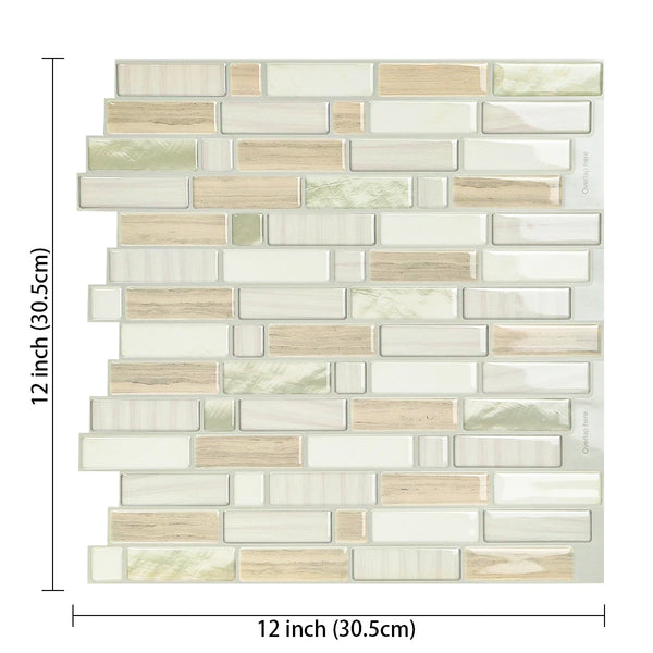 Strong Adhesive Subway Tiles Vinyl Wallpaper Peel and Stick