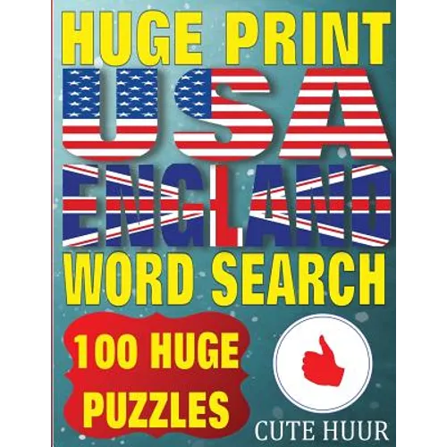 Huge Print USA & England Word Search: 100 Large Print Place Name Puzzles featuring cities in every US State and English Count - Paperback