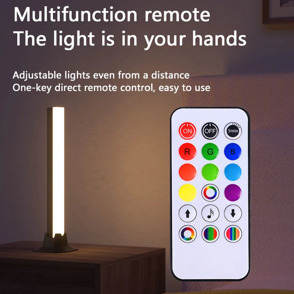 Floor Lamp RGB LED Sound Control Symphony Light Music Rhythm Ambient Pickup Lamp Strip Light for Computer Desktop Decor