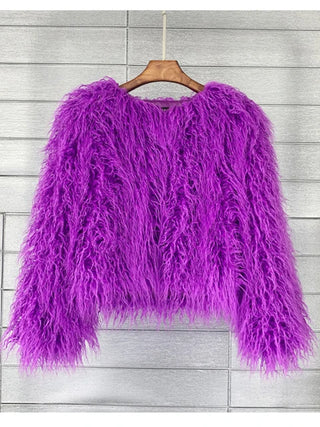 Buy purple Faux Fur Jackets