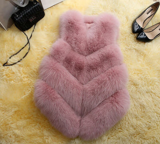 Buy pink Faux Fur Sleeveless Vest